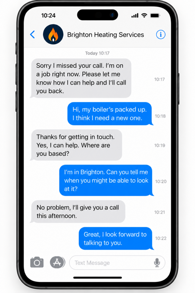 Missed call text-back